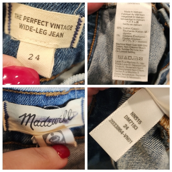 Madewell The Perfect Vintage Wide-Leg Jean Women's size 24 - Picture 3 of 16